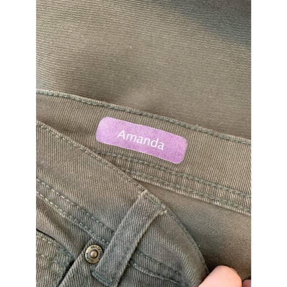 Gloria Venderbilt military green straight legs jeans size 14 - Picture 3 of 7